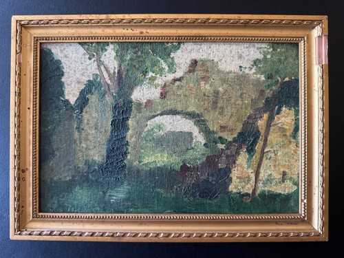 Antique french oil painting - antique,